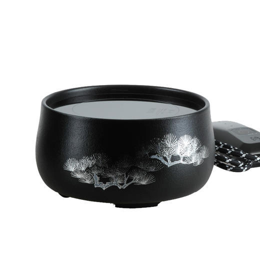  莺歌烧 黑底银松电陶炉 家用静音银壶铁壶高档泡茶电炉莺歌烧光波炉 商品图3