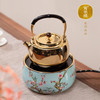  莺歌烧 粉彩梅竹蓝地电陶炉 茶道配件茶炉台式小铁银铜壶 商品缩略图1