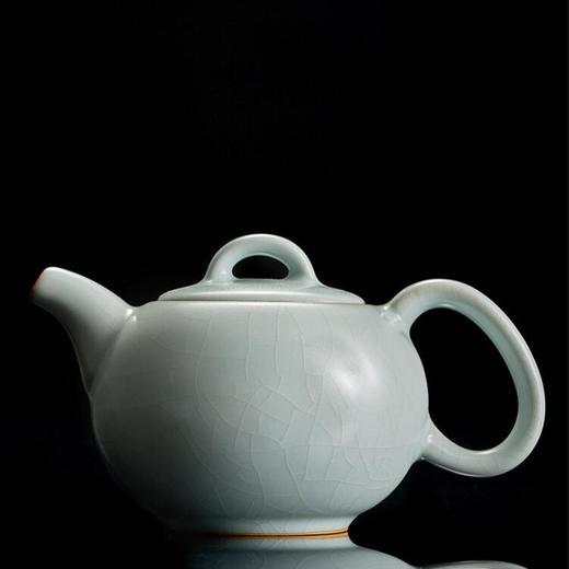  台湾丰子 天青圆满壶 汝窑茶壶单壶开片可养泡茶壶汝瓷冰裂釉手工圆满壶 商品图0