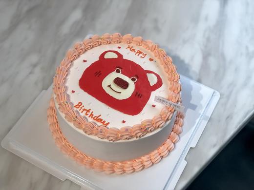 草莓熊手绘奶油生日蛋糕 商品图0