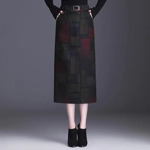 百搭中长款，直筒呢子半身裙 KFY-6650 商品图0