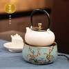  莺歌烧 粉彩梅竹蓝地电陶炉 茶道配件茶炉台式小铁银铜壶 商品缩略图2