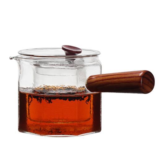  弘龙 侧把壶八角锤纹侧把锤目纹 煮茶壶实木把煮茶器耐高温过滤电陶炉适用茶壶 商品图3