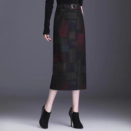 百搭中长款，直筒呢子半身裙 KFY-6650 商品图2