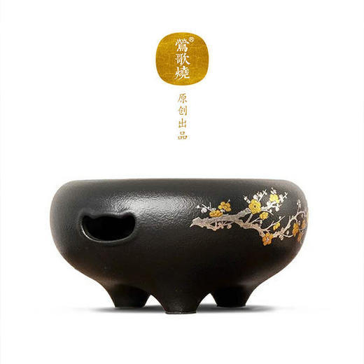  莺歌烧 黑底金银梅花 电陶炉煮茶器家用无噪音自动台式泡茶小号 商品图1