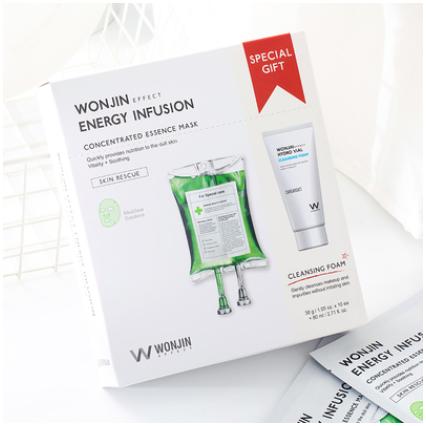 【每日必抢】新版送洁面！韩国 Wonjin 原辰元辰吊瓶童颜抗皱面膜10片 商品图1