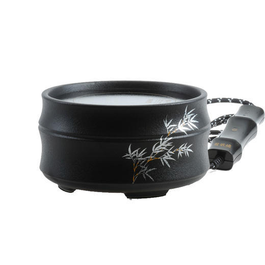  莺歌烧 黑底竹节电陶炉 家用竹节茶炉静音防干烧关机铁壶银壶专用莺歌烧茶炉 商品图2