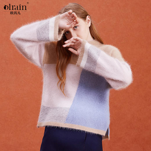 欧芮儿毛衣女宽松女宽松喇叭袖毛针织衫 商品图0