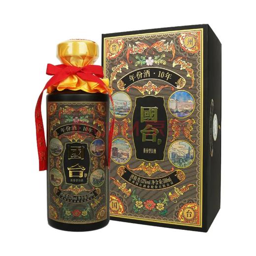 【推荐】国台 黑金十年年份酒 53度 酱香型白酒 整箱装 500ml*6 商品图1
