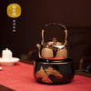  莺歌烧 天目釉金松纹电陶 茶炉家用陶瓷静音迷你烧水炉 商品缩略图2