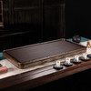  弘龙电木茶盘 胶木茶盘紫檀双铜边简约家用排水式茶盘大号长方形功夫茶电胶木 商品缩略图0