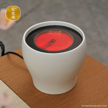  莺歌烧 素白底风炉电陶炉陶瓷煮茶炉家用小型蓝牙无辐射银壶泡茶 商品图2