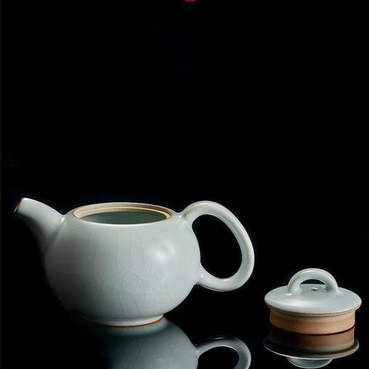 台湾丰子 天青圆满壶 汝窑茶壶单壶开片可养泡茶壶汝瓷冰裂釉手工圆满壶 商品图1