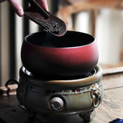  成艺 温茶养生艺术茶组 煮茶器陶瓷电陶炉煮茶炉黑茶温茶器 商品图2