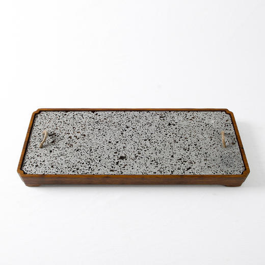  石至茗归 岩居一火山岩重竹干泡湿泡两用石茶台现代时尚简约大气石头茶盘 商品图4