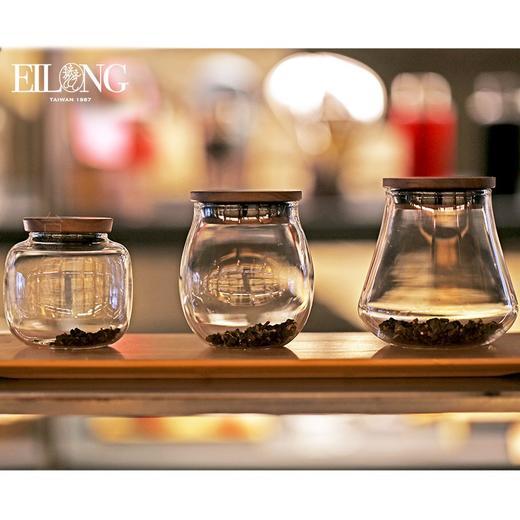  典雅玻璃储存罐小典雅玻璃储存罐大锤纹木六角玻璃储存罐茶叶罐耐热玻璃密封罐 商品图3