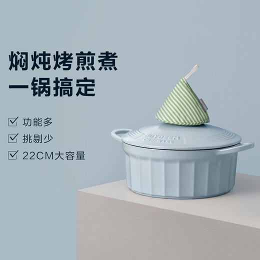 【北鼎】北鼎（Buydeem）珐琅锅铸铁锅—小鲸蓝 商品图0