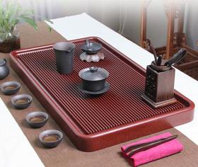  弘龙 电木茶盘胶木茶盘德红德国实木茶盘家用简约大号电胶木茶台可定制功夫茶盘