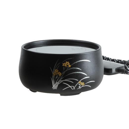  莺歌烧 黑底幽兰电陶炉 静音家用银壶铁壶专用莺歌烧煮茶炉 商品图3