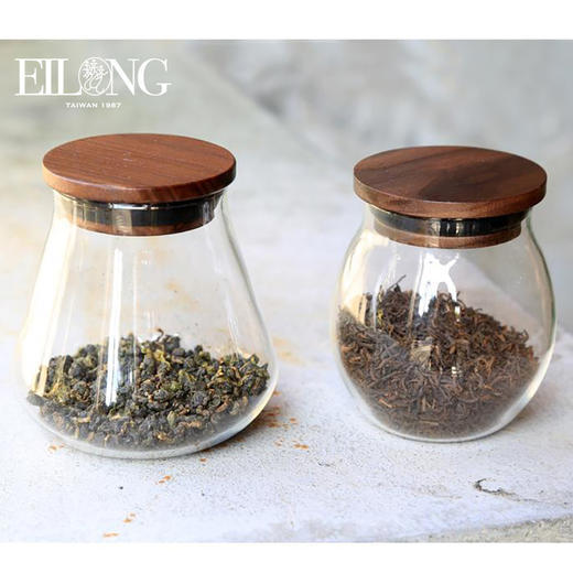  典雅玻璃储存罐小典雅玻璃储存罐大锤纹木六角玻璃储存罐茶叶罐耐热玻璃密封罐 商品图4