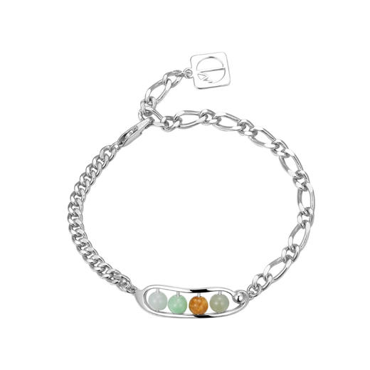 福豆纯银翡翠手链（福禄寿喜） 商品图0