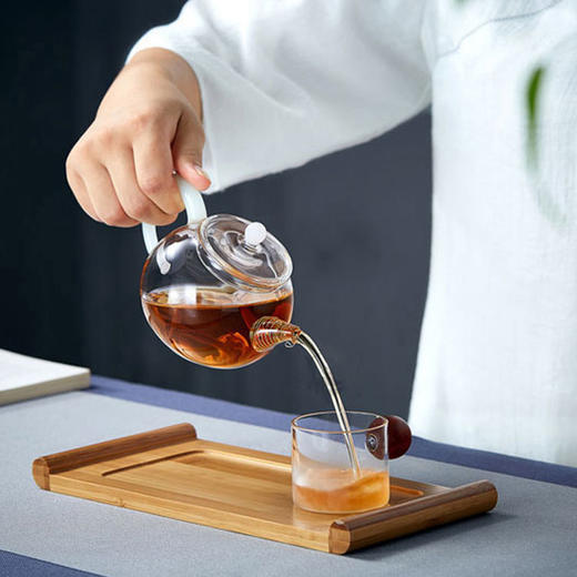  新羽 玻璃壶C-01 耐热玻璃迷你彩把小壶手工玻璃壶功夫茶过滤玻璃花茶壶 商品图2