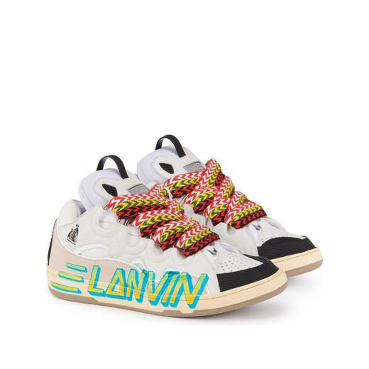 lanvin浪凡 男士皮质拼接复古curb运动鞋