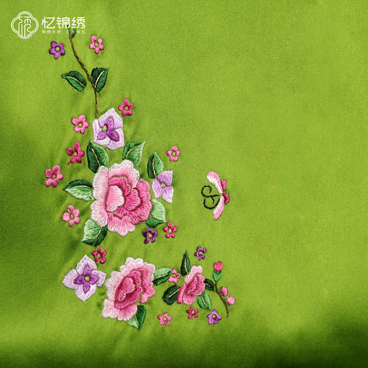 双面真丝刺绣长巾-牡丹 商品图1