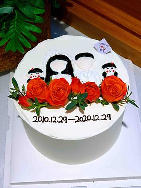 鲜花手绘一家四口 下单前请仔细阅读商品详情