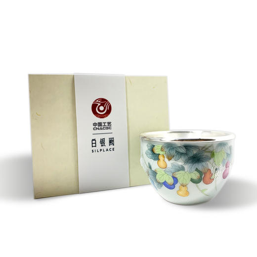 平安瓷包银杯茶具单只装足银999茶杯 商品图4