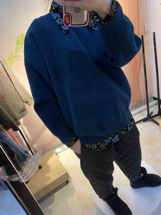 胖胖堂大码休闲女装2021春新款 彩虹小熊毛衣针织衫7217 商品图4