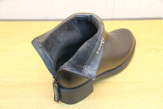 豪行冬款29428357小短靴加绒真皮女鞋粗跟矮帮靴子方根跟百搭棉鞋 商品图4