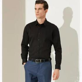 南4雅戈尔黑色高弹免熨衬衫