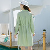 欧芮儿春新款长袖牛油果绿小香风连衣裙女中长款收腰A字裙 商品缩略图3