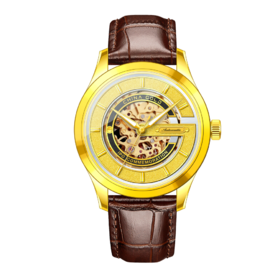 中国黄金 速驰系列足金皮带机械男士手表