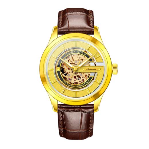 中国黄金 速驰系列足金皮带机械男士手表 商品图0