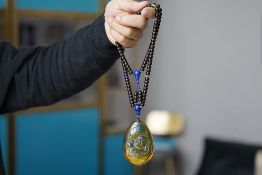 弥勒佛 · 墨西哥蓝珀吊坠  特价 商品图5