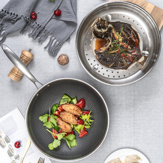 Debo 德铂迪塞尔316不锈钢蜂窝炒锅 商品图2