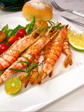 减脂餐之柠檬香草烤虾