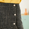 欧芮儿春新款高腰显瘦格子半身裙女小香风短裙不规则鱼尾裙 商品缩略图3