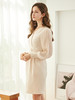欧芮儿新款长袖V领雪纺连衣裙中长款显瘦气质收腰包臀裙 商品缩略图0