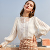 欧芮儿新款长袖白色雪纺衫女刺绣气质显瘦内搭蕾丝上衣 商品缩略图1