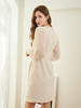 欧芮儿新款长袖V领雪纺连衣裙中长款显瘦气质收腰包臀裙 商品缩略图1