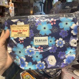 HUJI祤集pieton斜挎包风の花柴犬与樱花