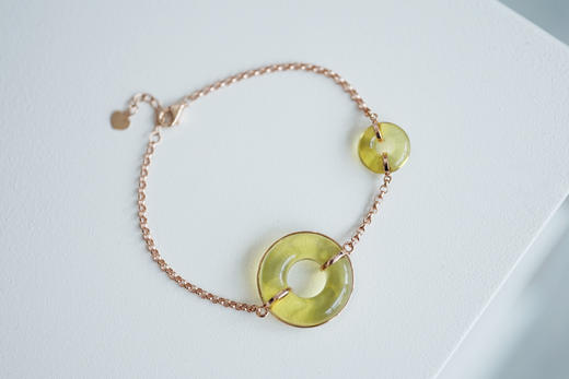 墨西哥蓝珀平安扣手链 商品图1