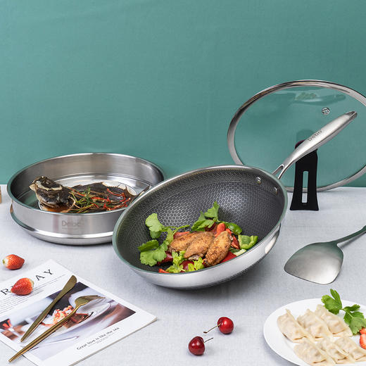 Debo 德铂迪塞尔316不锈钢蜂窝炒锅 商品图0