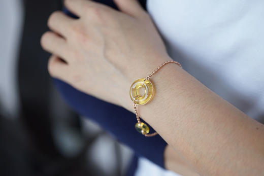 墨西哥蓝珀平安扣手链 商品图2