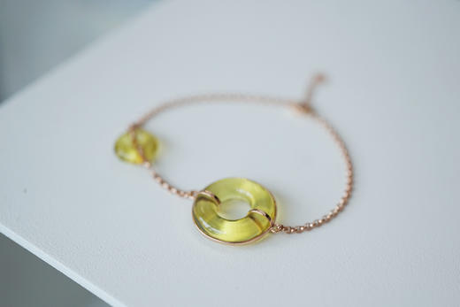 墨西哥蓝珀平安扣手链 商品图0