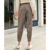 欧芮儿春新款高腰复古格子休闲裤女显瘦哈伦裤修身束脚裤 商品缩略图2