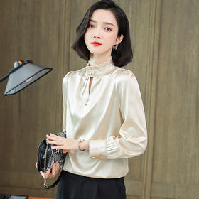 上海旗袍厂ASE-9006  镂空时尚气质真丝衬衫